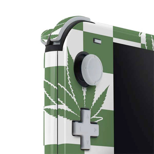Marijuana Green Checkered Nintendo Switch Lite Skin